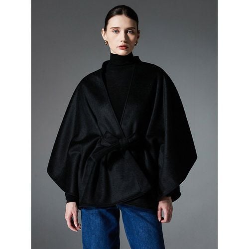 Women Poncho Designed Neckline Gray Poncho Cape - milanoo.com - Modalova