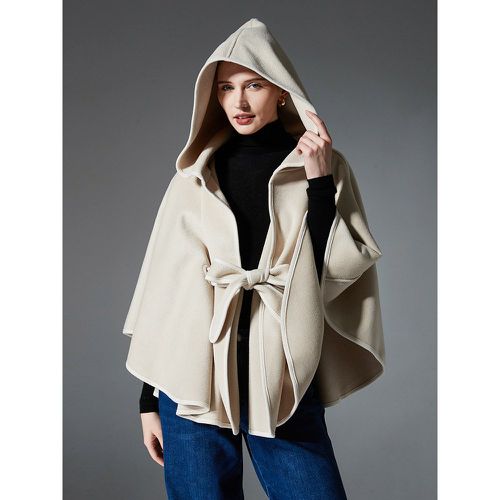 Women Poncho Designed Neckline Poncho Lace Up Cape - milanoo.com - Modalova