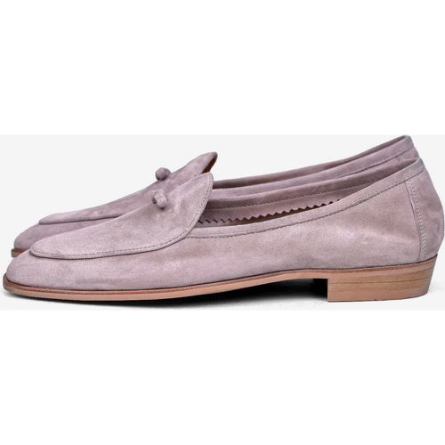 Men's Loafers Suede Round Toe Leather Slip On Retro Penny Causal Shoes - milanoo.com - Modalova