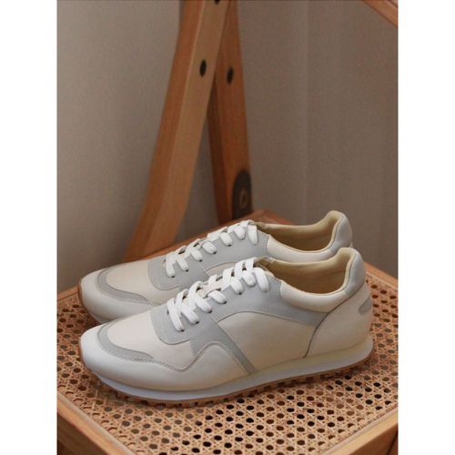 Men's Sneakers Cozy Leather Pointed Toe Basket Soprt Shoes - milanoo.com - Modalova