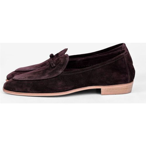 Men's Loafers Suede Round Toe Leather Slip On Retro Penny Causal Shoes - milanoo.com - Modalova