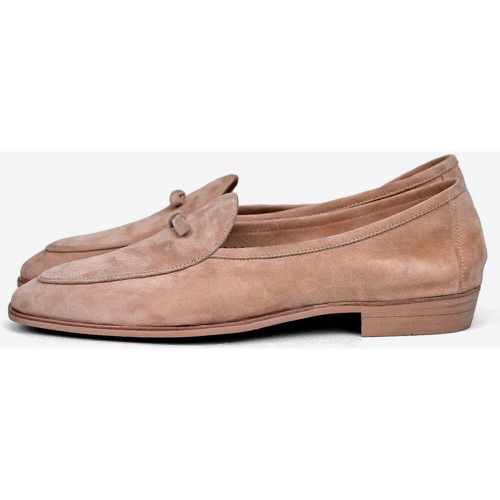 Men's Loafers Suede Round Toe Leather Slip On Retro Penny Causal Shoes - milanoo.com - Modalova