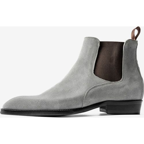 Men's Chelsea Boots Cowhide Round Toe Ankle Dress Boots - milanoo.com - Modalova