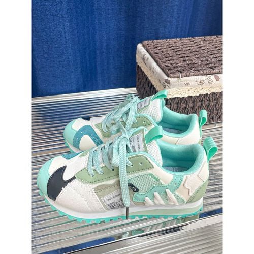 Ecru White Sport Sneakers Round Toe Lace Up Casual Shoes - milanoo.com - Modalova