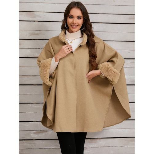 Women Poncho Stand Collar Asymmetrical Cape - milanoo.com - Modalova