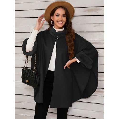 Women Poncho Stand Collar Khaki Asymmetrical Cape - milanoo.com - Modalova