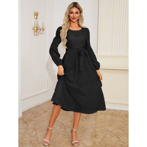 Party Dresses Green Scoop Neck Lace Up Long Sleeves Semi Formal Dress - milanoo.com - Modalova