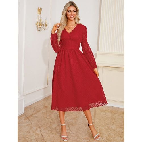 Party Dresses V-Neck Long Sleeves Semi Formal Dress - milanoo.com - Modalova