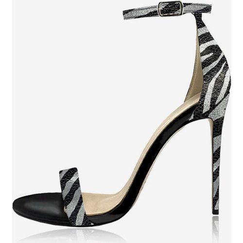 Heel Sandals For Women Open Toe Zebra Pattern Ankle Strap Sandal Shoes - milanoo.com - Modalova