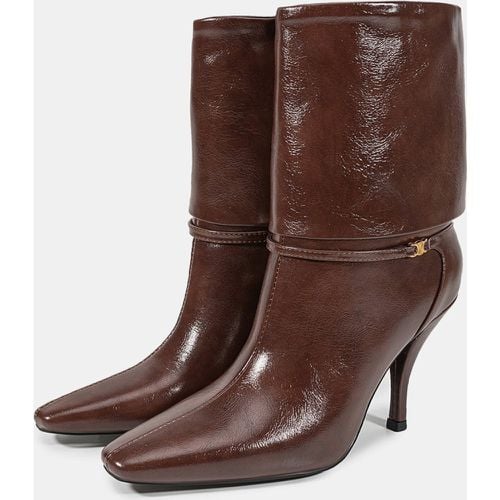 Women Ankle Boots Artwork Booties PU Leather Square Toe - milanoo.com - Modalova