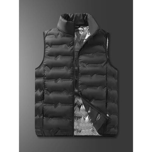 Men's Down Outdoor Stand-Up Collar Sleeveless Padded Vest Coats - milanoo.com - Modalova