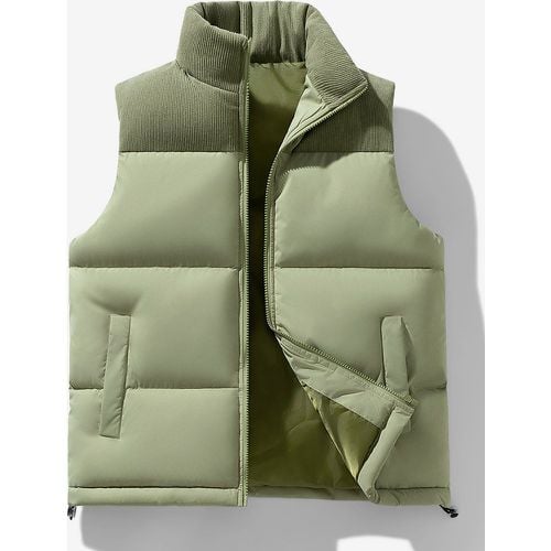 Men's Puffer Vest Outdoor Stand-Up Collar Sleeveless Padded Vest Coats - milanoo.com - Modalova