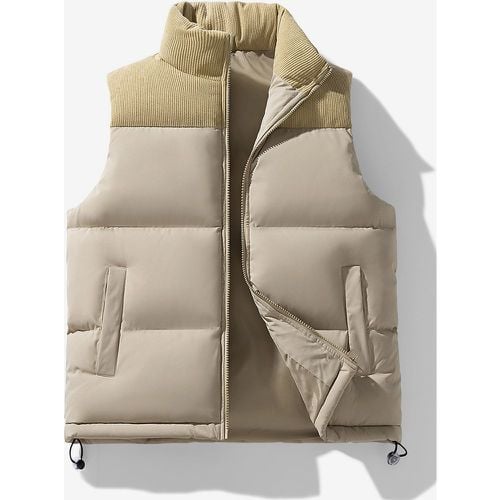 Men's Puffer Vest Outdoor Stand-Up Collar Sleeveless Padded Vest Coats - milanoo.com - Modalova