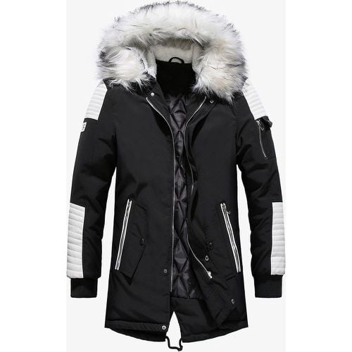 Men’s Long Puffer Coat Hooded Parka Water-resistant Winter Quilted Outerwear - milanoo.com - Modalova