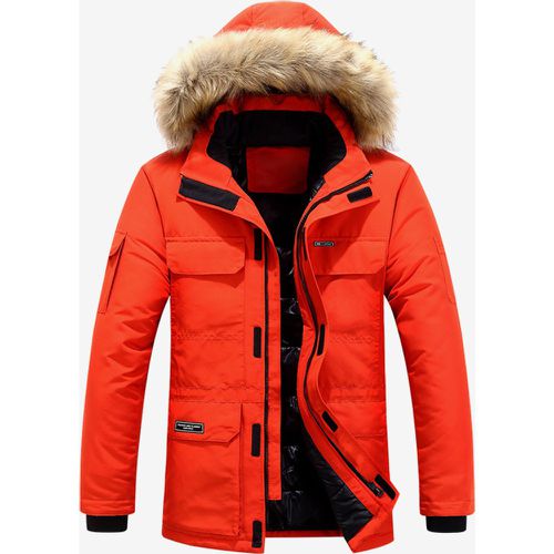 Men's Puffer Coat Thickened Mid-Length Hooded Parka Coat - milanoo.com - Modalova