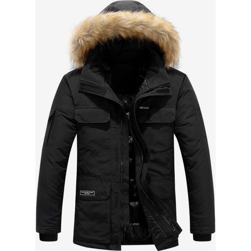 Men's Puffer Coat Thickened Mid-Length Hooded Parka Coat - milanoo.com - Modalova