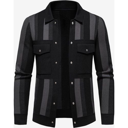 Men's Jackets Striped Pockets Casual Cardigan - milanoo.com - Modalova