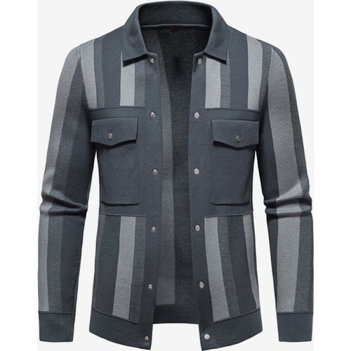 Men's Jackets Striped Pockets Casual Cardigan - milanoo.com - Modalova