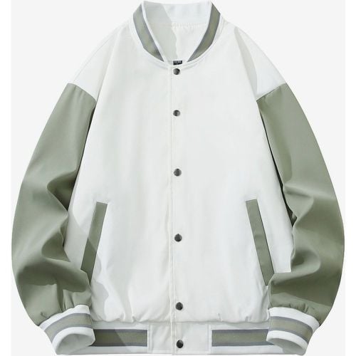 Men’s Varsity Jacket Plus-Size Causal Long Sleeve Loose Cardigan Baseball Jackets - milanoo.com - Modalova