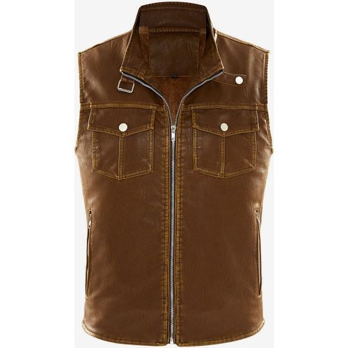 Men's Velvet Washed Retro Vest Plus Size Winter Gilets - milanoo.com - Modalova