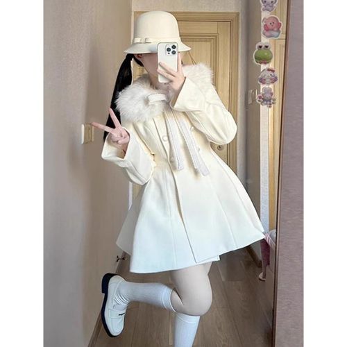 Academic Lolita Coats Bows Polyester Overcoat Coat Winter Lolita Outwears - milanoo.com - Modalova