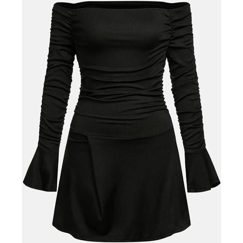 Off-Shoulder Dress Bell Long Sleeves Asymmetrical Hem Ruched Mini Dress For Women 2025 - milanoo.com - Modalova