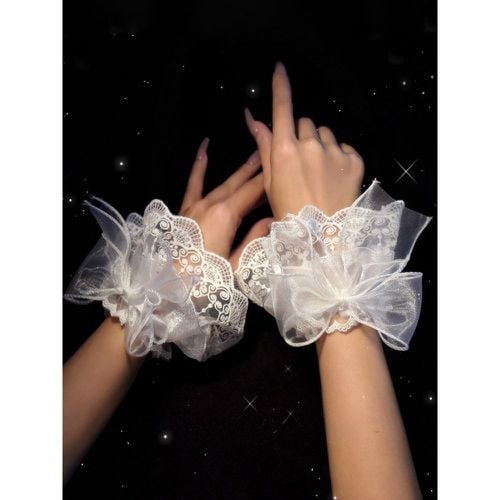 ROCOCO Style Lolita Accessories Ruffles Bows Oversleeves Polyester Miscellaneous - milanoo.com - Modalova