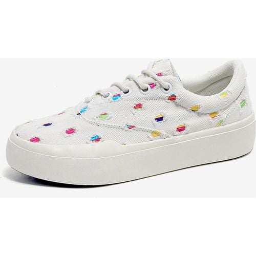 Green Canvas Round Toe Women's Sneakers Stars Print Flat( - milanoo.com - Modalova