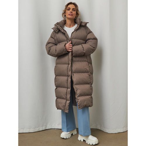 Puffer Coats Hooded Zipper Long Sleeves Oversized Outerwear - milanoo.com - Modalova