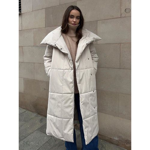 Puffer Long Coat Shawl Collar Relaxed Fit Quilted Casual Winter Outerwear For Women 2025 - milanoo.com - Modalova