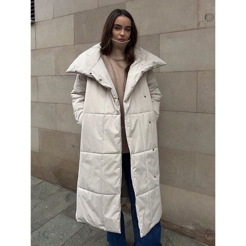 Winter Coats Oversized Long Sash Turndown Collar Front Button Long Sleeves Casual Winter Coat Outerwear - milanoo.com - Modalova