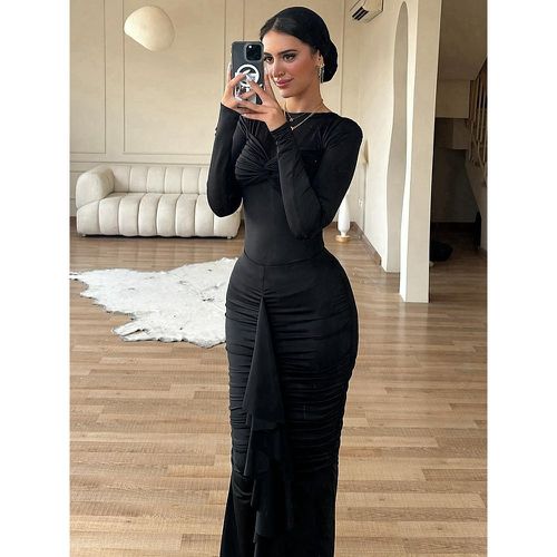 Ruched Mermaid Party Dress Jewel Neck Long Sleeves Birthday Sexy Bodycon Long Dress For Women 2025 - milanoo.com - Modalova