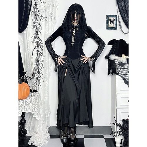 Women's Gothic Clothing Ruffles Fringe Gothic Polyester Tunic Retro Costumes - milanoo.com - Modalova