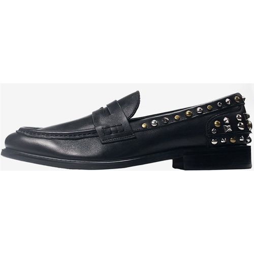 Rivets Round Toe Cowhide Mens Loafer Shoes - milanoo.com - Modalova