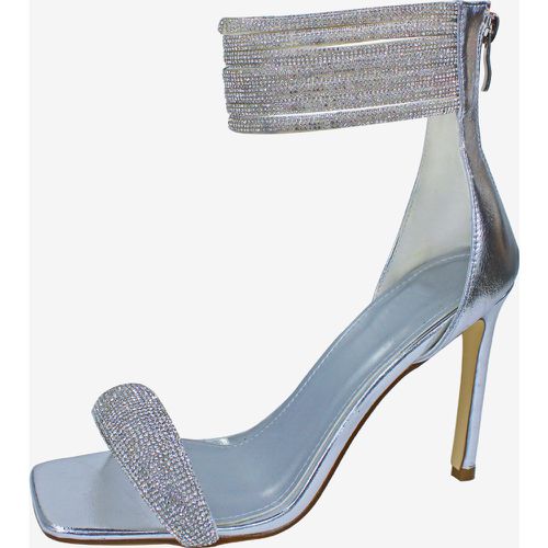 High Heel Sandals Rhinestones Open Toe Ankle Strap Prom Shoes - milanoo.com - Modalova