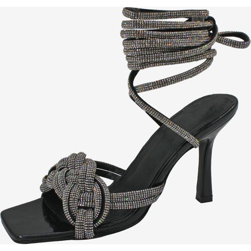 Black High Heel Sandals Open Toe Knotted Prom shoes - milanoo.com - Modalova