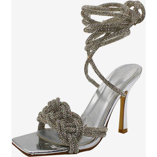 Black High Heel Sandals Open Toe Knotted Prom shoes - milanoo.com - Modalova