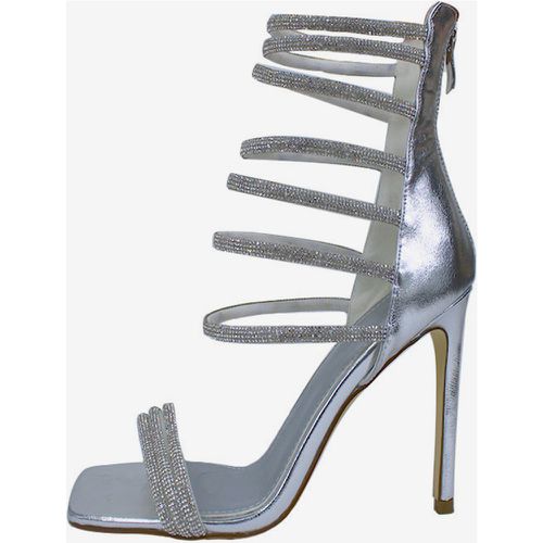 Party Shoes High Heel Open Toe Rhinestones Strappy Stiletto Sandal Shoes - milanoo.com - Modalova