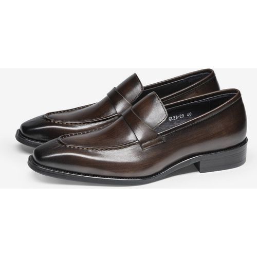 Cowhide Mens Loafer Shoes - milanoo.com - Modalova