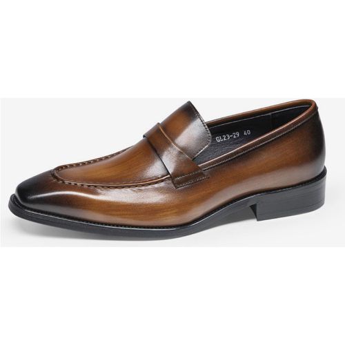 Cowhide Mens Loafer Shoes - milanoo.com - Modalova