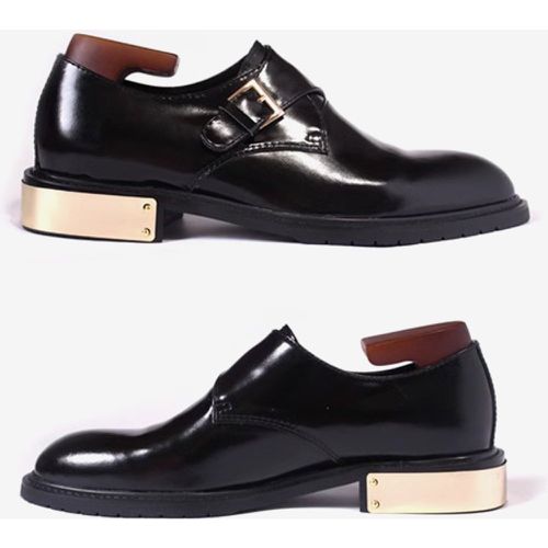 Cowhide Buckle Loafer Shoes For Men - milanoo.com - Modalova