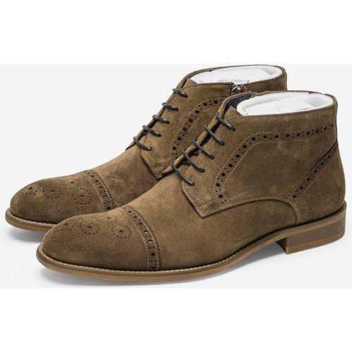 Shoes Men's Shoes Work Boots Men's Boots Leather Chic Khaki - milanoo.com - Modalova