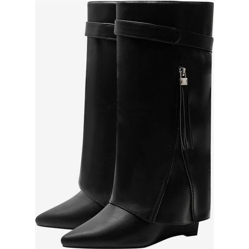 Knee Length Boots Women's Chic Wedge Heel Knee-High Boots - milanoo.com - Modalova