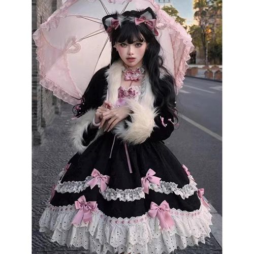 Sweet Lolita Dress Polyester Long Sleeves Sweet Lolita Dress - milanoo.com - Modalova