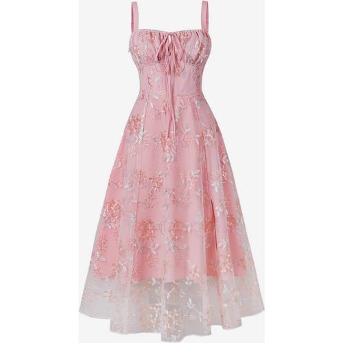 Embroidered Retro Dress A-line 1950s Audrey Hepburn Style Midi Swing Dress For Women 2025 - milanoo.com - Modalova