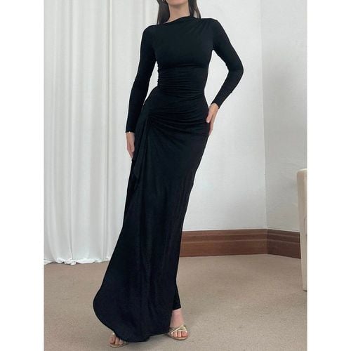 Long Sleeve Bodycon Dress With Ruched Detail Elegant Party Maxi Dress For Women 2025 - milanoo.com - Modalova