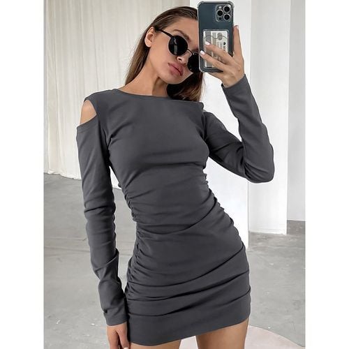 Bodycon Dress With Cut-Out Shoulder Long Sleeve Jewel Neck Slim Fit Sexy Mini Dress For Women 2025 - milanoo.com - Modalova