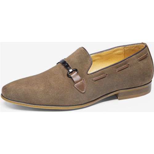 Leather Metal Details Loafer Shoes For Men - milanoo.com - Modalova