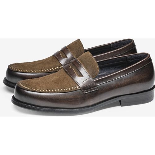 Round Toe Leather Mens Loafer Shoes - milanoo.com - Modalova