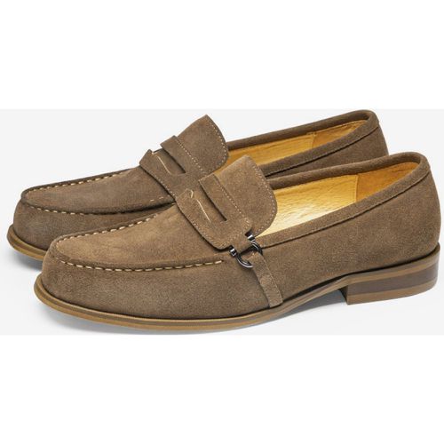 Round Toe Leather Mens Loafer Shoes - milanoo.com - Modalova